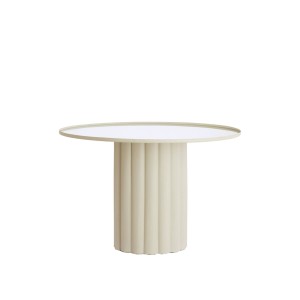 Stolik Ø91,5x60,5 cm ROSARIO mirror clear+cream