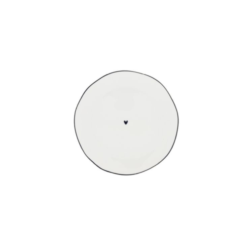 Talerzyk White with black heart 13cm