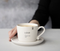 Spodek 13cm White/Heart in Black