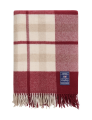 Pled Checked recycled wool throw, red/beige