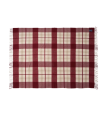 Pled Checked recycled wool throw, red/beige
