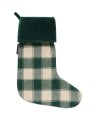 Skarpeta Organic cotton checked stocking, green