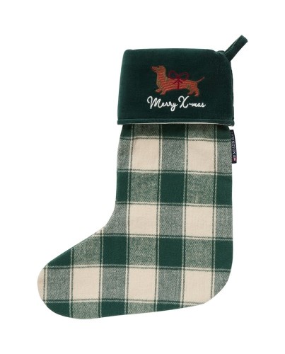 Skarpeta Organic cotton checked stocking, green