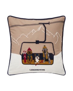 Poszewka dekoracyjna Dog lift organic cotton twill patch pillow cover