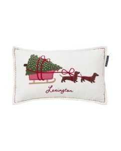Poduszka dekoracyjna Dog sleigh organic cotton velvet pillow 50x30