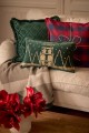 Poduszka dekoracyjna Winter house green organic cotton velvet pillow, 50x30 pillow green/lt beige