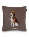 Poszewka dekoracyjna Beagle Dog organic cotton velvet pillow cover, stone