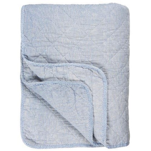 Pled white/blue stripes 130x180