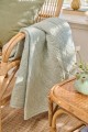 Pled white/dusty green stripes 130x180