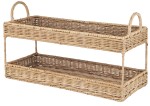 Taca piętrowa Tray w/2 tiers w/handles grey rattan