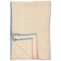 Pled Throw Vigga w/mustard print double weaving, backside neutral 130x180