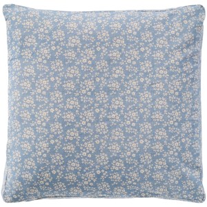 Poszewka Box cushion cover Agathe light blue w/natural coloured flowers 45x45