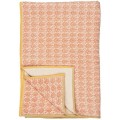 Pled Throw Vigga w/burnt orange print double weaving, backside neutral 130x170