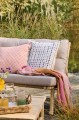 Poszewka Cushion cover Vigga w/purple print double weaving, backside neutral
