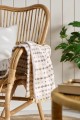 Pled Throw Vigga w/purple print double weaving, backside neutral 130x170