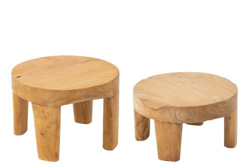 Stoliki Teak Wood Natural Zestaw