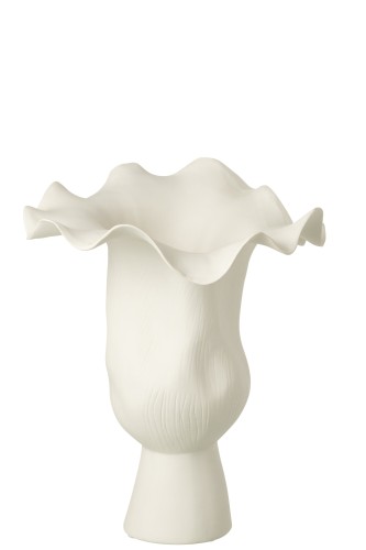Wazon Narrow Helix Irregular Ceramic White