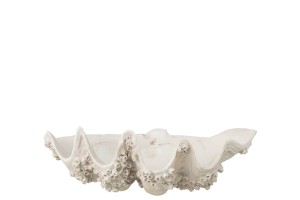 Misa Decorative Bowl Seashell Resin Off-White Small