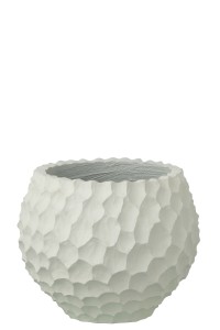 Doniczka zewnętrzna Flowerpot Dents + Outdoor Sand White Small