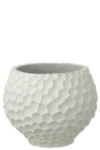 Doniczka zewnętrzna Flowerpot Dents + Outdoor Sand White Medium