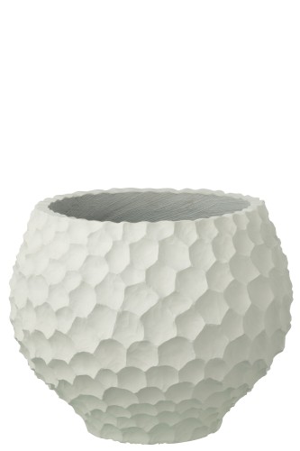 Doniczka zewnętrzna Flowerpot Dents + Outdoor Sand White Medium
