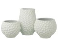 Doniczka zewnętrzna Flowerpot Dents + Outdoor Sand White Large