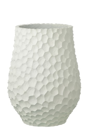 Doniczka zewnętrzna Flowerpot Dents + Outdoor Sand White Large