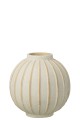 Wazon Ball Striped Terracotta Off-White/Beige Small