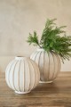 Wazon Ball Striped Terracotta Off-White/Beige Large