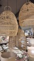 Lampa Rattan Blond d60h 75cm