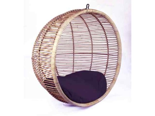Huśtawka rattanowa kula 85 x 108 cm