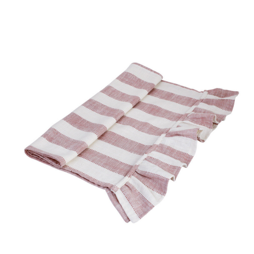 Bieżnik Ida, stripe pink/white 50x150cm