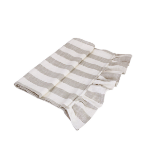 Bieżnik Ida, stripe beige/white 50x150cm   