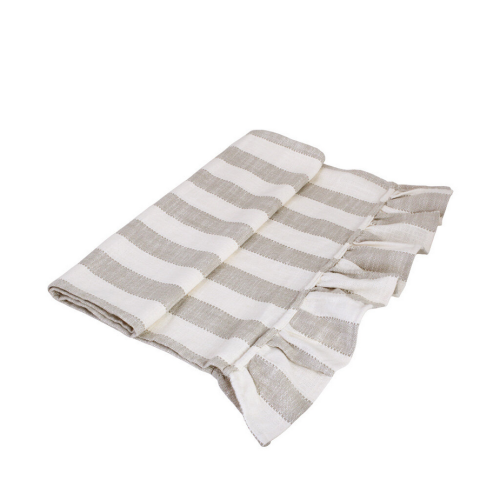 Bieżnik Ida, stripe beige/white 50x150cm