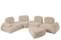 Sofa modułowa Set Of 5 Modular Sofa Olivia Plywood/Fabric Ecru