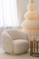 Fotel obrotowy Lounge Chair Swivelling Plywood/Fabric Ecru