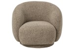 Fotel obrotowy Lounge Chair Swivelling Plywood/Fabric Brown/Ecru