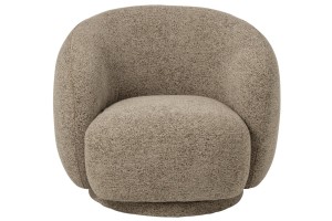 Fotel obrotowy Lounge Chair Swivelling Plywood/Fabric Brown/Ecru
