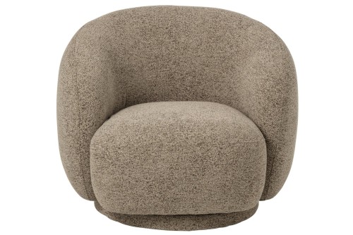 Fotel obrotowy Lounge Chair Swivelling Plywood/Fabric Brown/Ecru