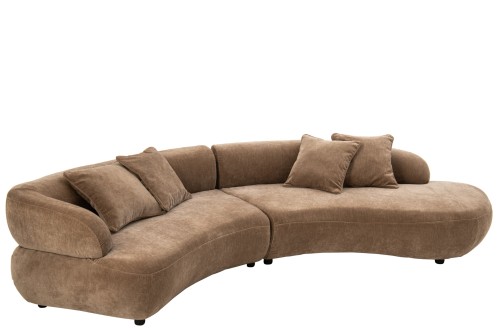 Sofa modułowa 4 Seater Sofa + 4 Cushions Plywood/Fabric Taupe