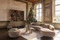 Pufa Round Plywood/Fabric Taupe