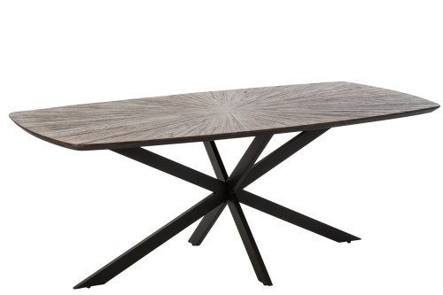 Stół Ray Recycled Wood Dark Brown/Black