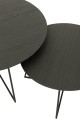 Stolik kawowy zestaw Round Teak Wood/Metal Black