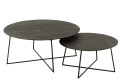 Stolik kawowy zestaw Round Teak Wood/Metal Black