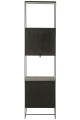 Regał Shelf Slim Teak Wood/Metal Black
