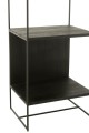 Regał Shelf Slim Teak Wood/Metal Black