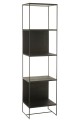Regał Shelf Slim Teak Wood/Metal Black