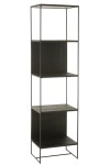 Regał Shelf Slim Teak Wood/Metal Black