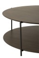 Stolik kawowy Round Mdf/Metal Dark Brown Large