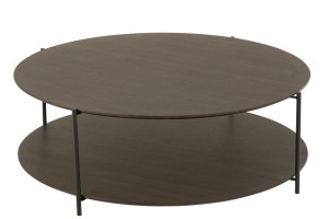Stolik kawowy Round Mdf/Metal Dark Brown Large